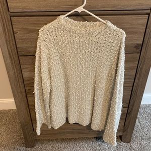 High neck bell sleeve sweater
